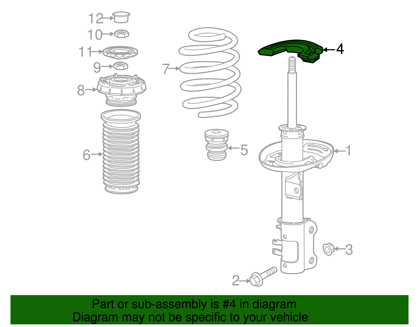 Lower Front Shock Absorber Insulator - GM (95269238)