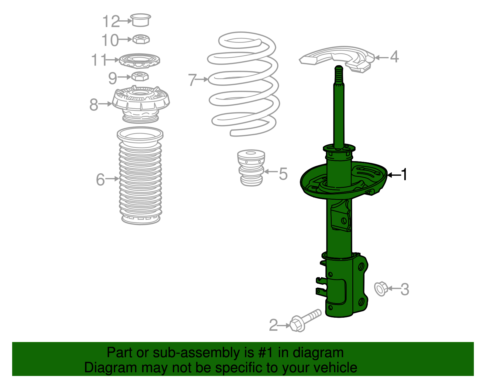 Front Passenger Side Suspension Strut Assembly - GM (95266855)