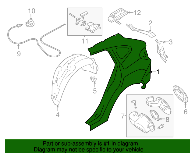 20172023 Subaru Impreza Quarter Panel 51439FL01A9P Subaru Parts Store