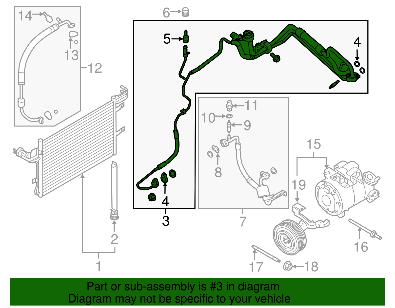 Motorcraft™ A/C Refrigerant Suction Hose - Ford (YF-37169)