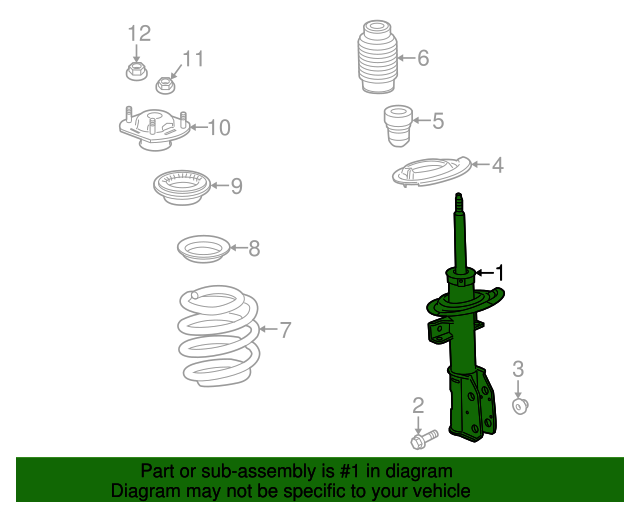 20132017 Buick Enclave Front Suspension Strut Assembly 23239961 Auto Parts Express