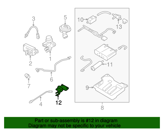 20042008 Ford Vapor Canister Purge Solenoid 6R3Z9F945AA Blue
