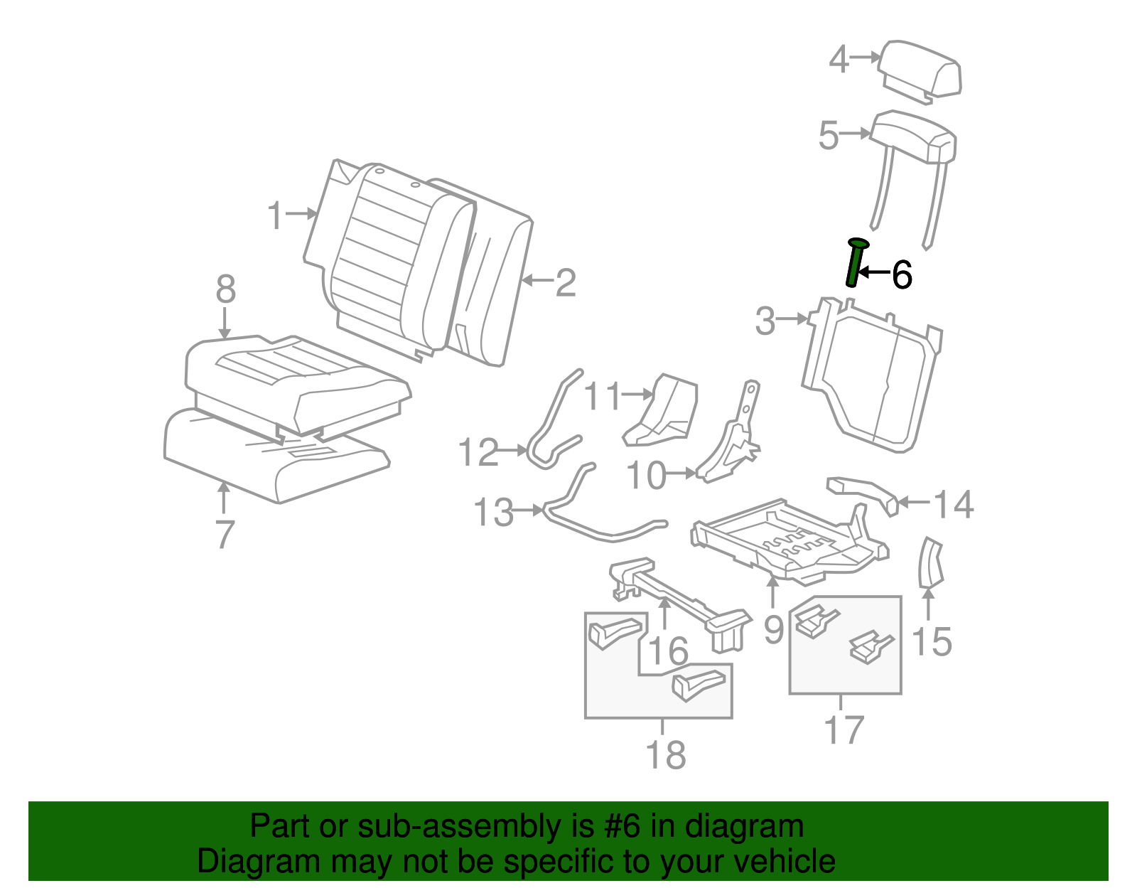 Guide Assembly, R/Seat H/Rst *Brick (19127783)