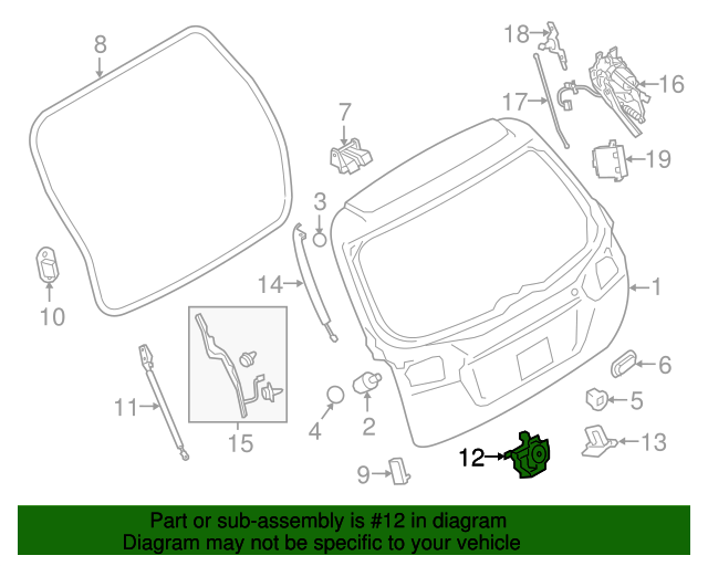 20152021 Subaru OEM NEW 1520 Subaru Ascent Outback Rear Latch and
