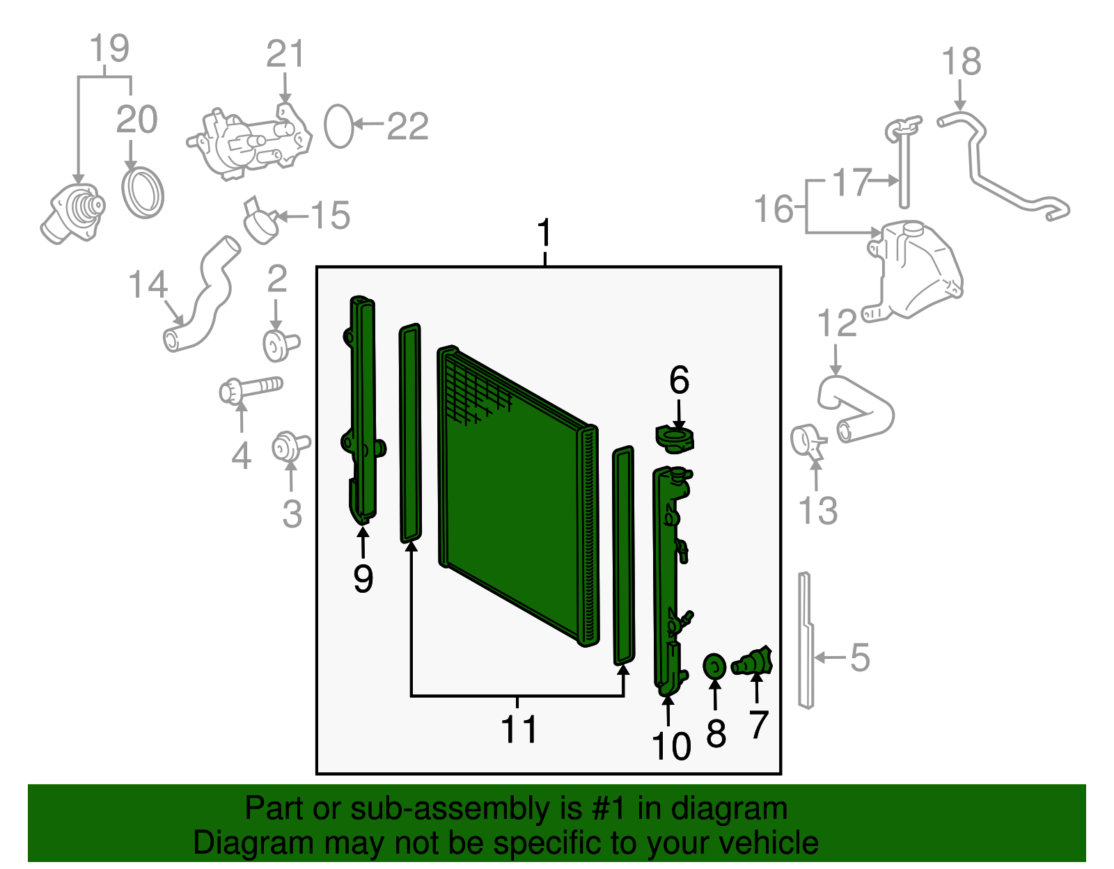 Gx460 Radiator Exploded View 2010-2023 Lexus GX460 Radiator Assembly 16400-38290 | OEM Parts Online