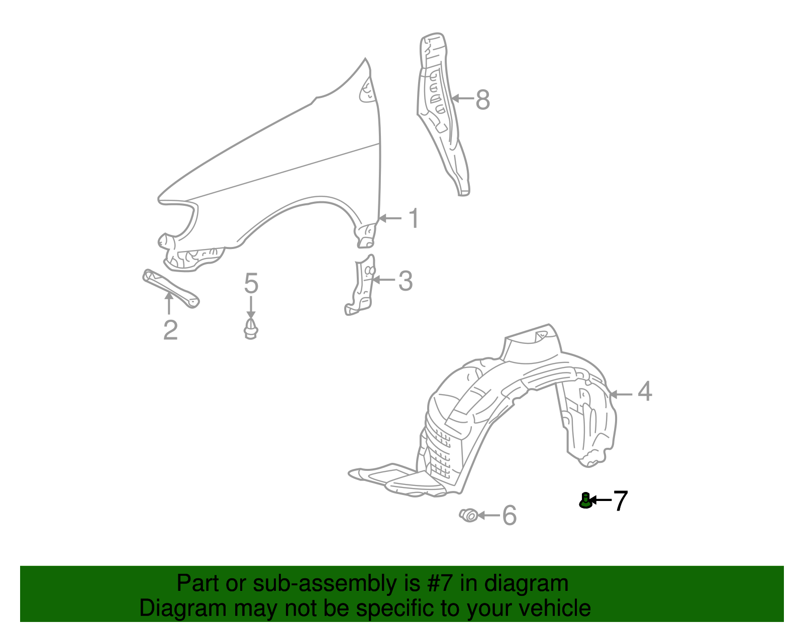 Fender Liner Grommet - Toyota (90189-06107)