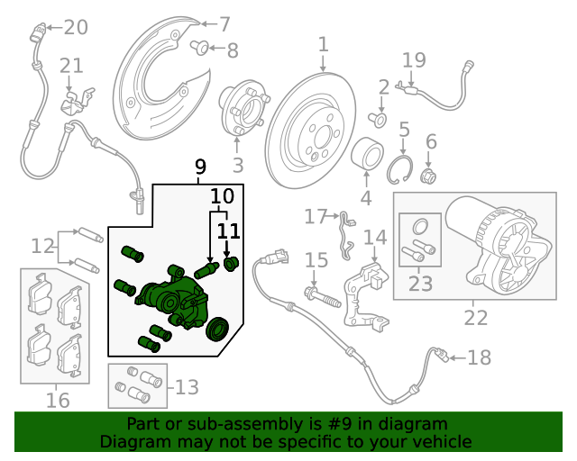 Genuine OEM Disc Brake Caliper Part# LR139984 Fits 2021-2024 Land 