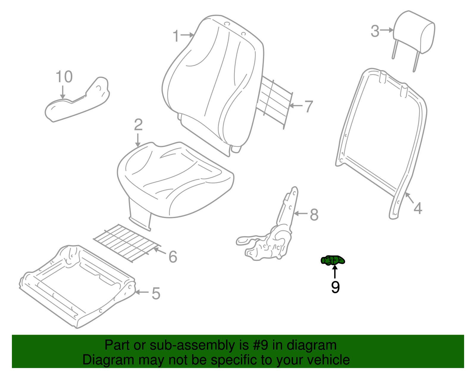 Knob-Lvr /Seat Black Emer Rel Lk           *Ebony - GM (20513435)