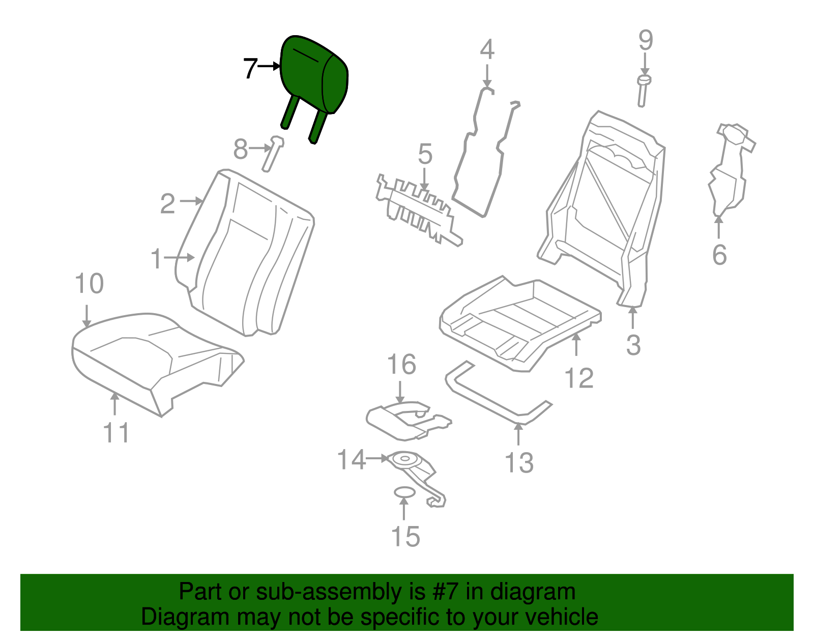 Headrest - Ford (GL7Z-78611A08-AD)