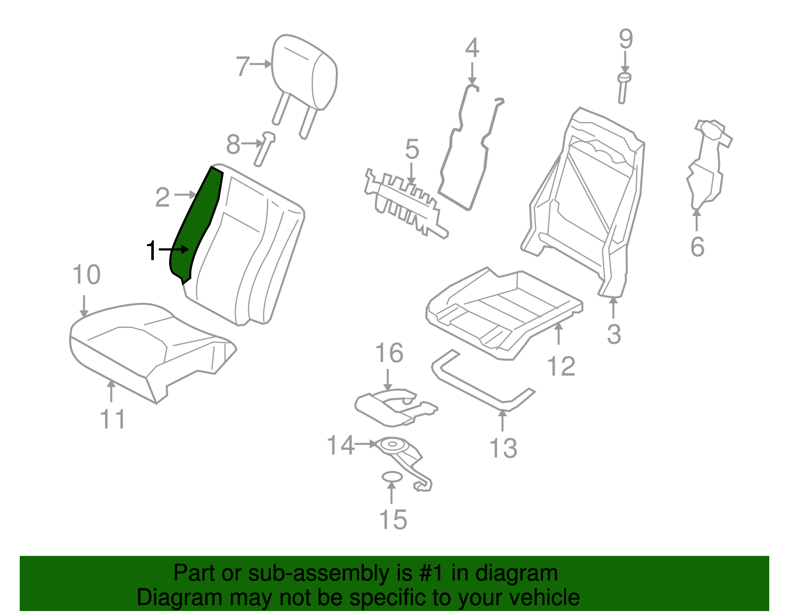 Seat Back Cover - Ford (GL7Z-7864417-AA)