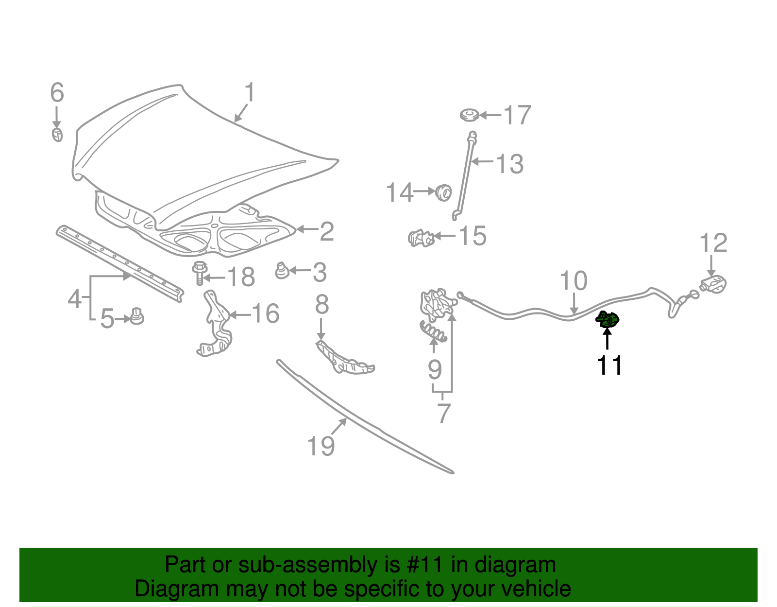 Fuel Filler Door Release Cable Clip - Scion (90467-09043)