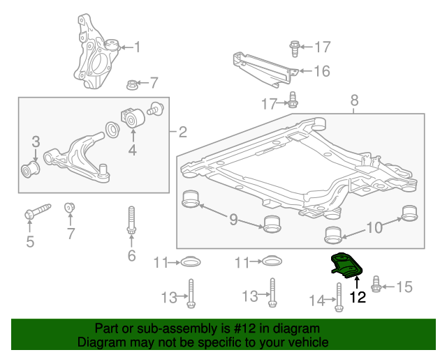 20112016 GM Engine Cradle Support 25974420