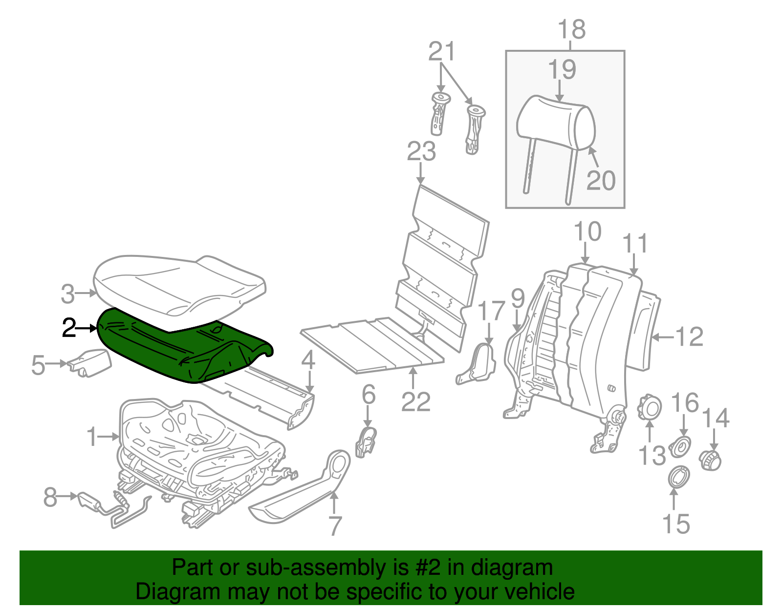 Seat Cushion Pad - Volkswagen (8D0-881-361-E)