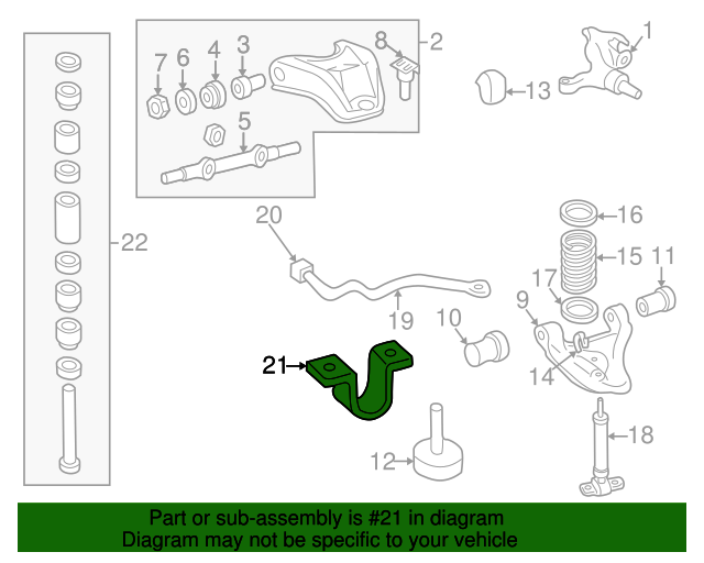 19842003 GM Suspension Stabilizer Shaft Insulator Clamp 00334671 GM