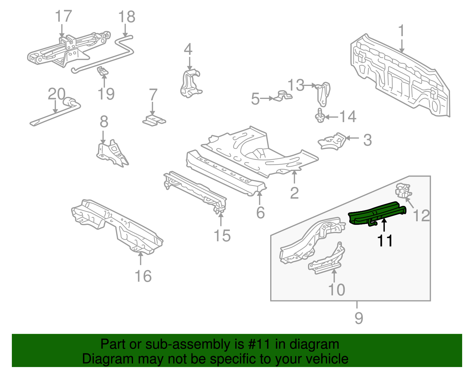 57616-20919 - Rail End - 2000-2005 Toyota Celica | Lithia Toyota Parts