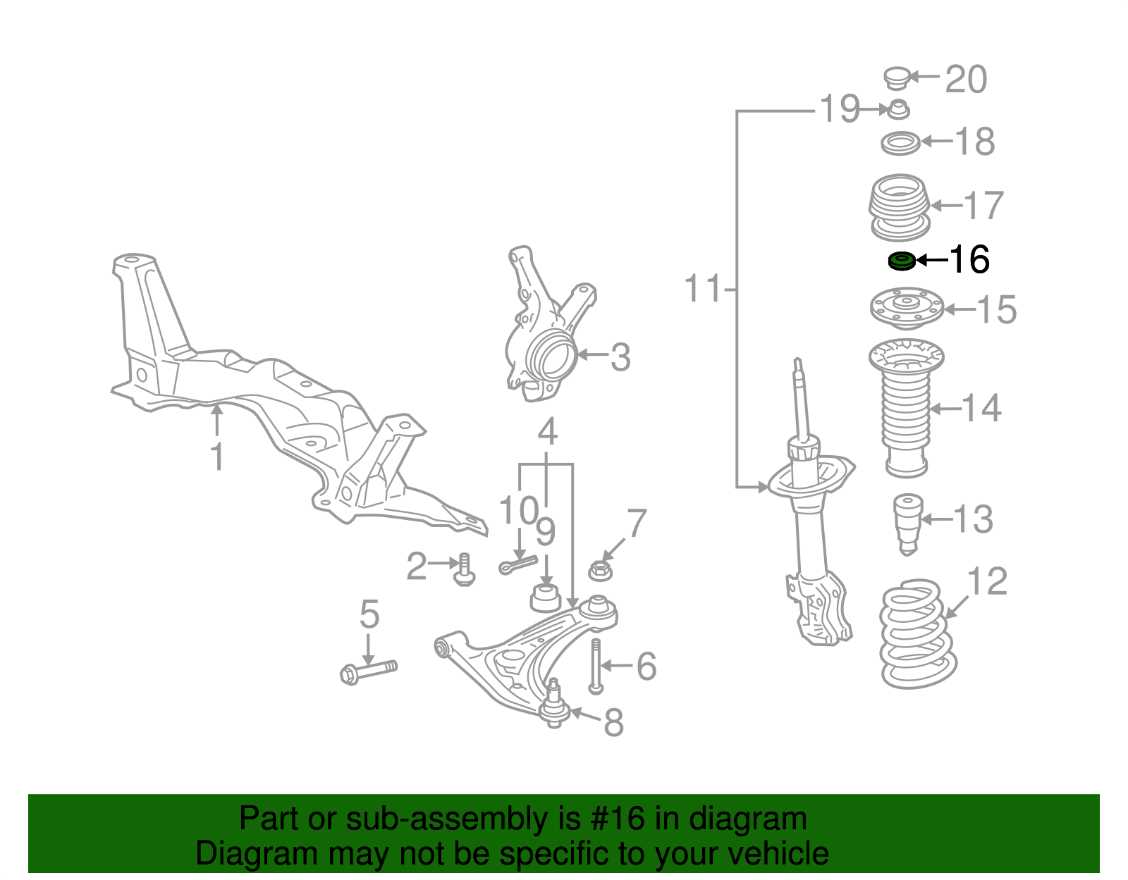 Suspension Strut Bearing (Left, Right) - Scion (48619-0D011)