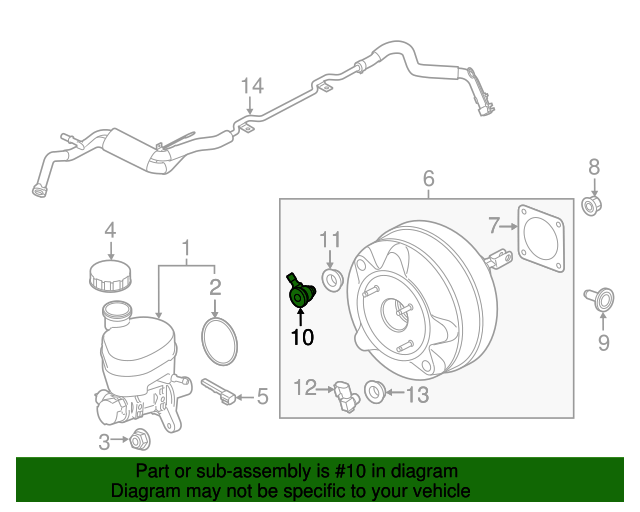 FR3Z2365A Power Brake Booster Check Valve 20152021 Ford Mustang