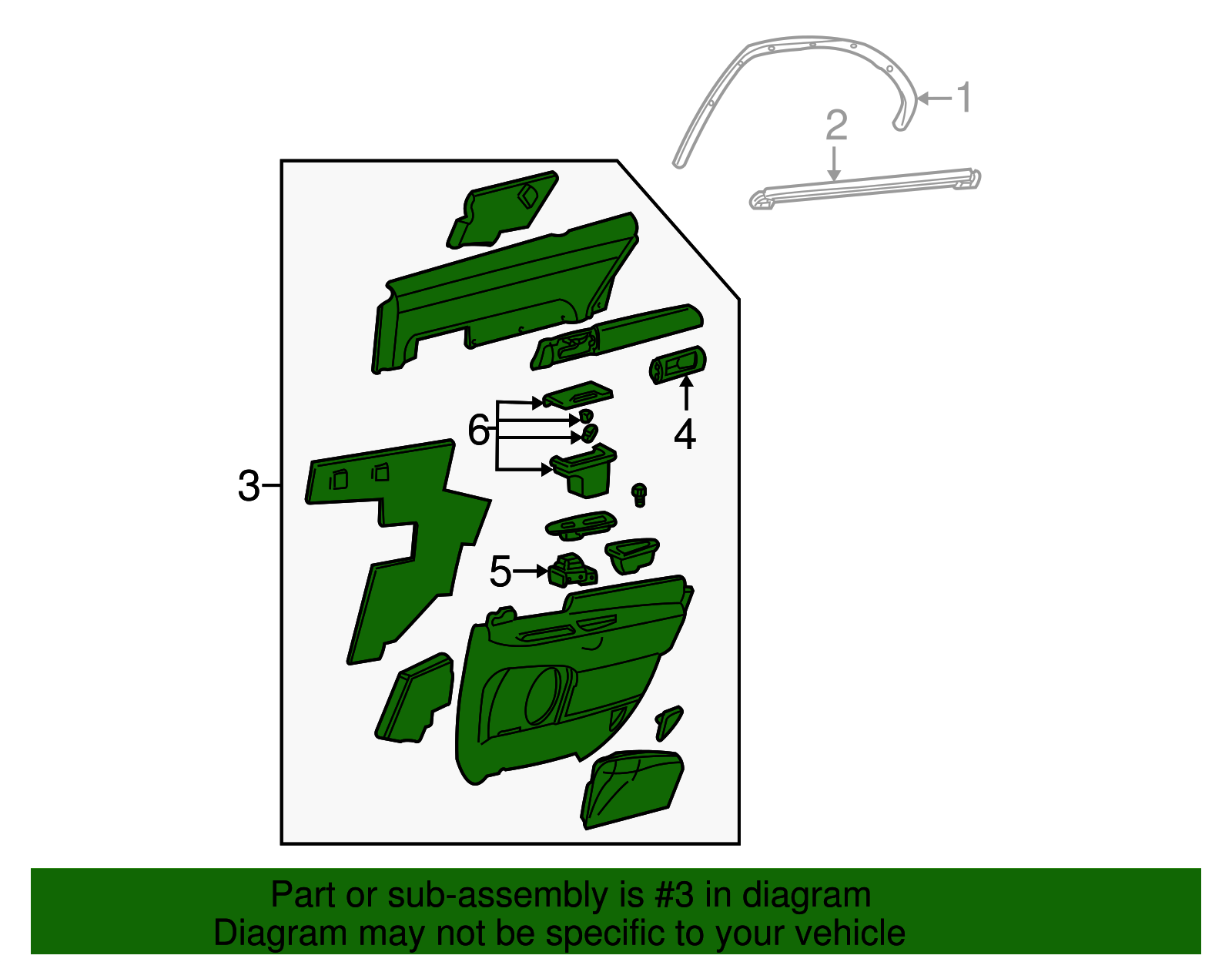 Door Trim Panel - Ford (XW4Z-5427406-BAC)