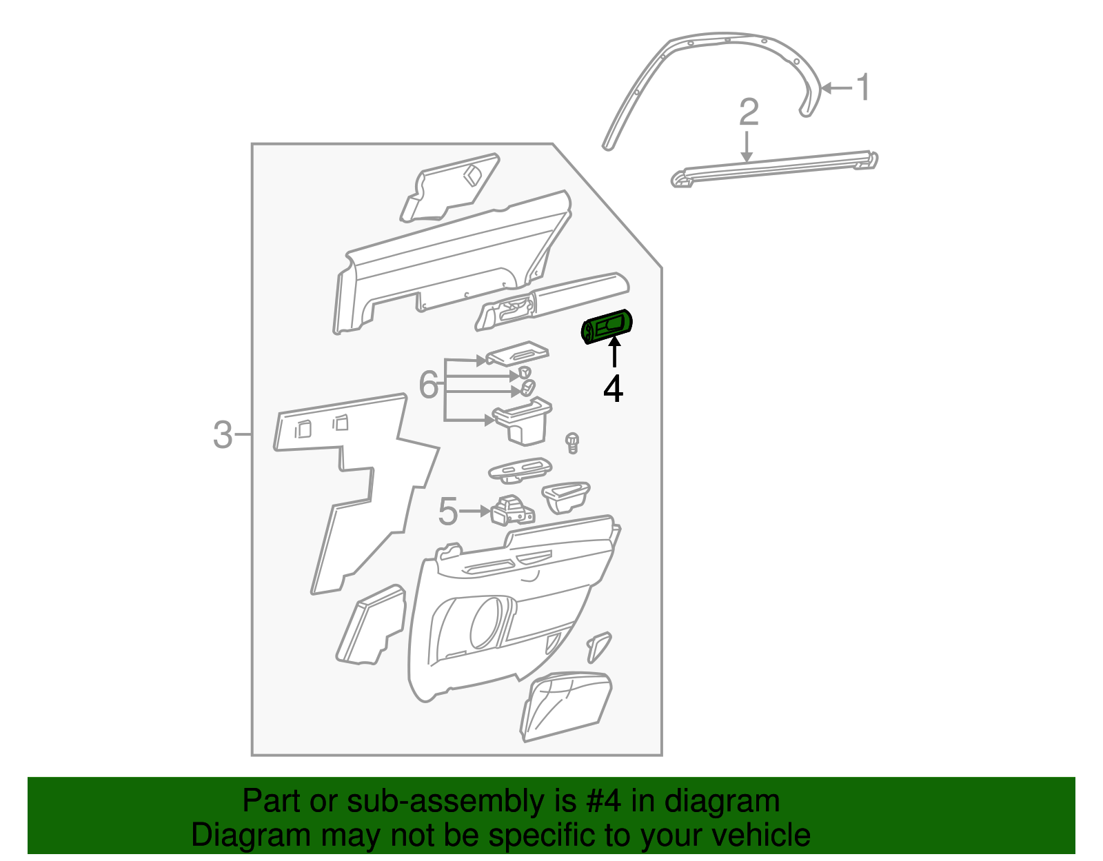 Handle Bezel - Ford (XW4Z-54266A24-AAA)