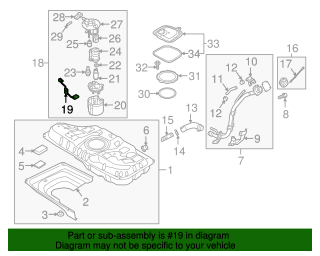 94460G3500 Fuel Gauge Sending Unit 20182020 Hyundai Elantra GT