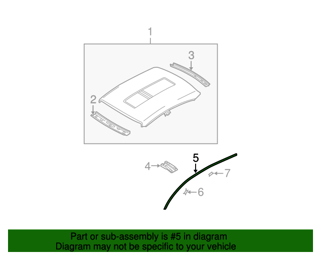 20042008 Nissan Maxima Roof Molding 738537Y000 Courtesy Parts