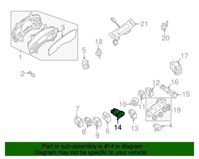 20042015 Nissan Hazard Switch 252909BH0A Nissan Parts Store