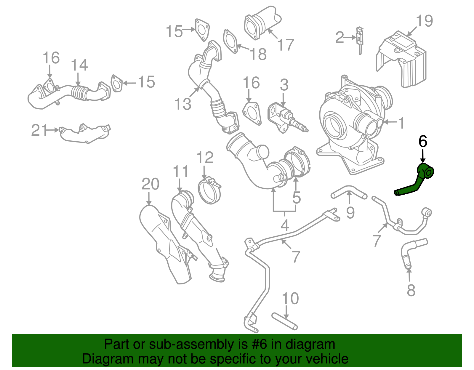 Turbocharger Coolant Feed Pipe - GM (97372025)