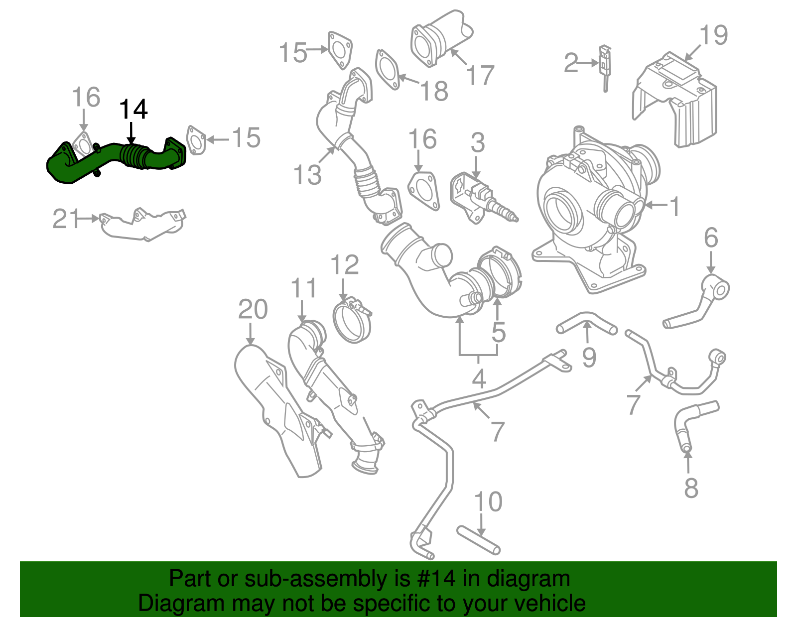 Driver Side Exhaust Manifold Outlet Pipe - GM (98066019)