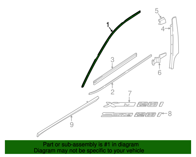 Genuine BMW 51339451551 Upper Molding FREE