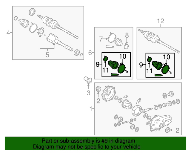 20062013 Lexus Cv Joint Boot Kit 0443730071 Lexus Direct parts