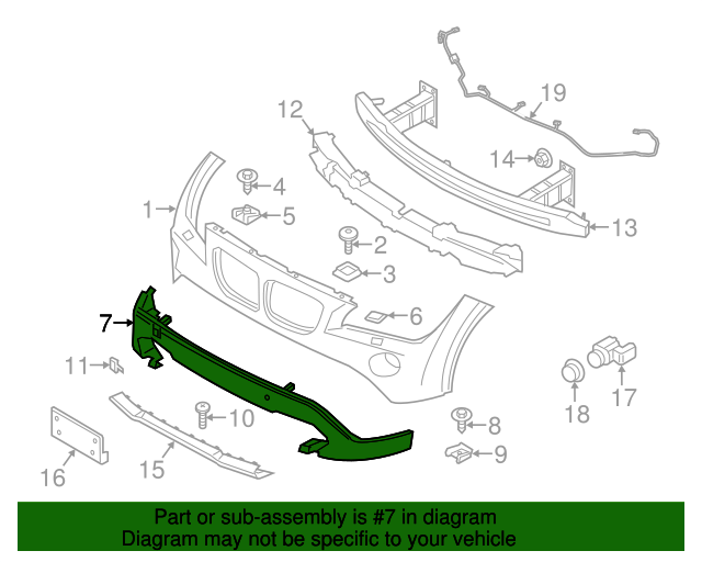 2015 BMW X1 Lower Cover 51117409128 OEM Parts Online