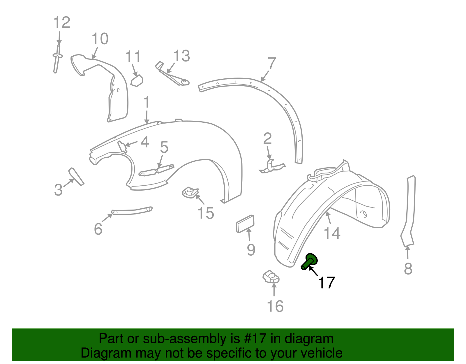 Fender Liner Screw - Volkswagen (WHT-002-515)