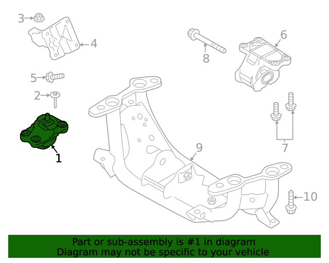 Genuine OEM Motor Mount Part# LR153842 Fits 2022-2023 Land Rover  