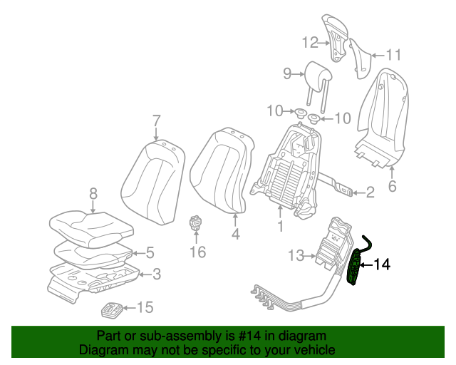 20002012 MercedesBenz Lumbar Support 2159100575 MB OEM Parts