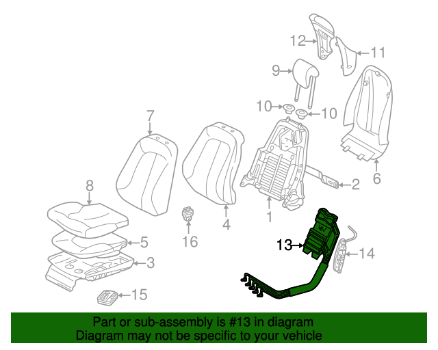 20002006 MercedesBenz Lumbar Support 2159100475 MB OEM Parts
