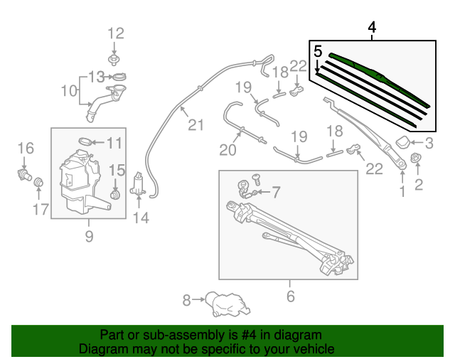 20182019 Toyota Camry Wiper Blade 8522233340 Toyota Parts
