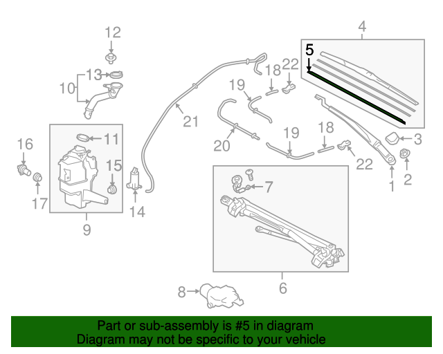 8521460120 Windshield Wiper Blade Refill 2018 2019 Toyota Camry