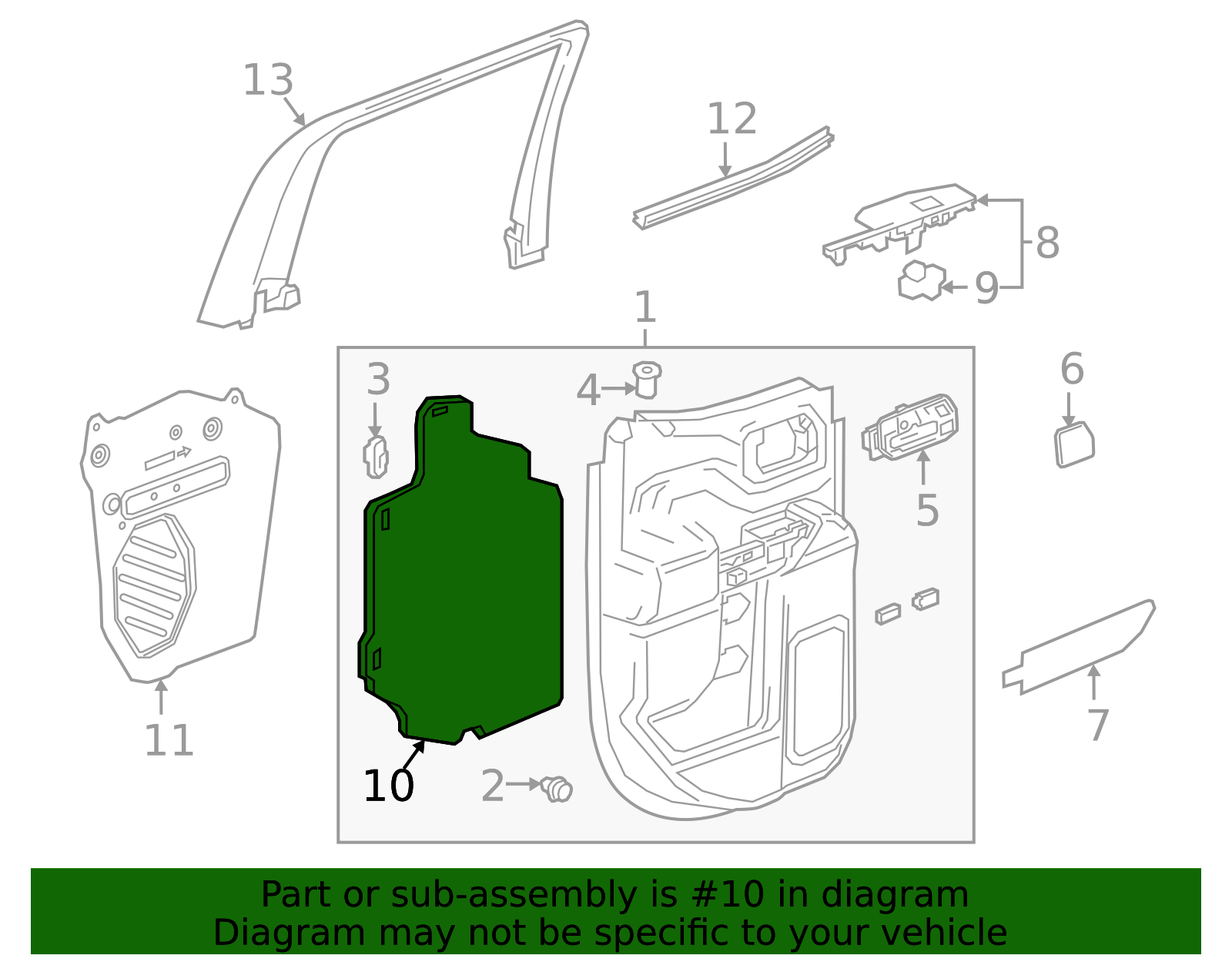 Rear Side Door Trim Lower Insulator - GM (84363359)