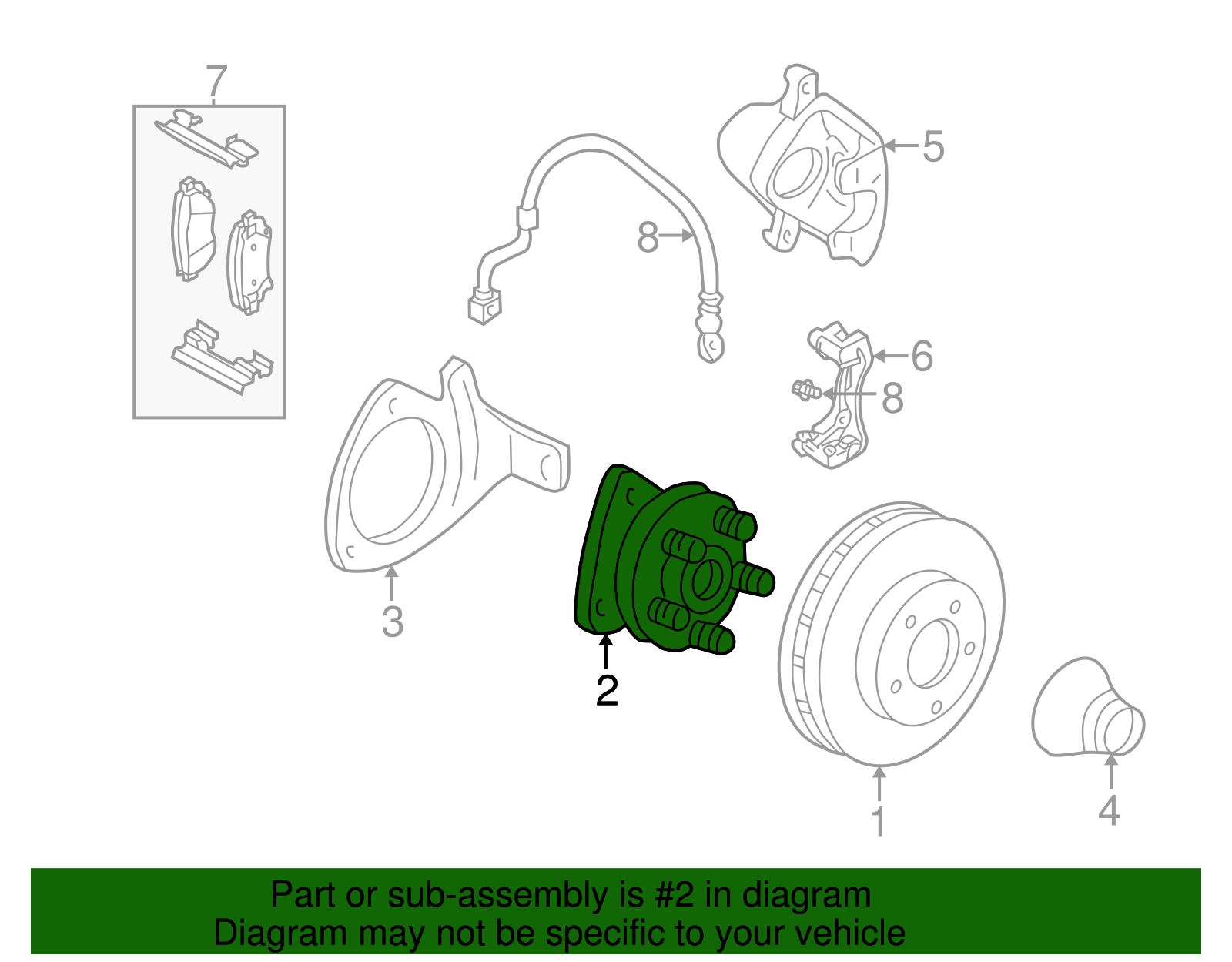Front Wheel Hub and Bearing Assembly with Wheel Studs - GM (88964096)