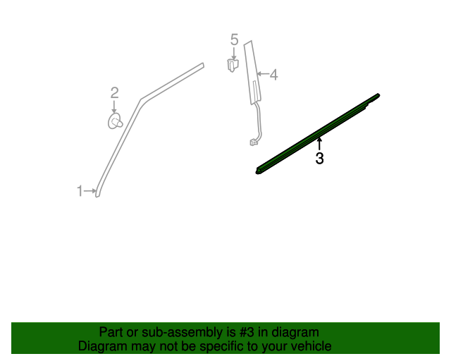 20092019 Ford Flex Belt WeatherStrip Driver's Side (LH) 8A8Z7421453A