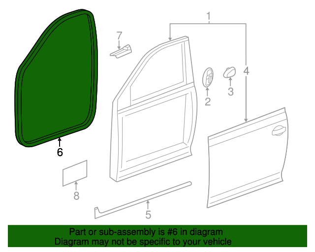 2011-2018 Volkswagen Jetta Surround Weather-Strip 5C6-867-911-J-9B9 ...
