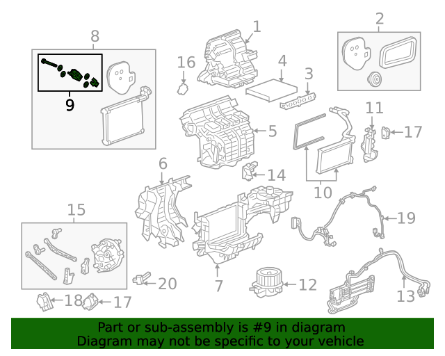 20212022 GM Air Conditioning Evaporator Thermal Expansion Valve Kit