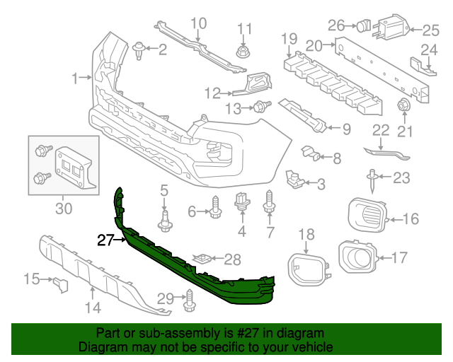 20162023 Toyota Valance Panel (Front) 5385104070 Toyota of