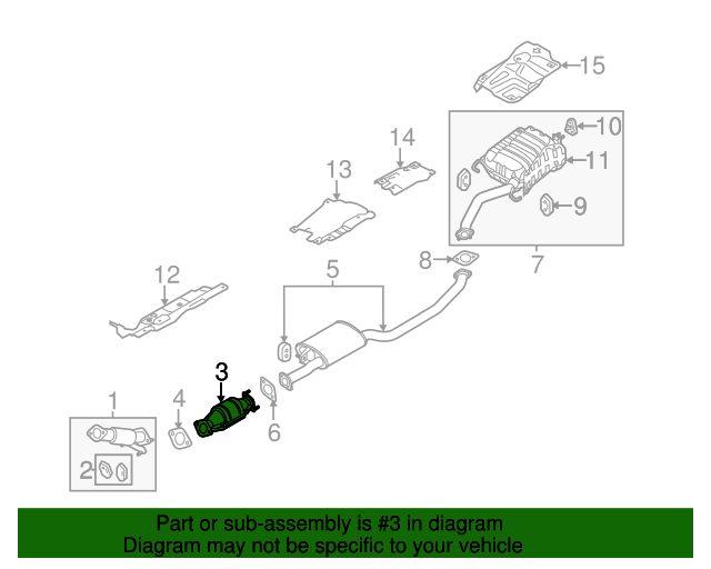 20112013 Kia Sorento Catalytic Converter 289502G450 OEM Parts Online