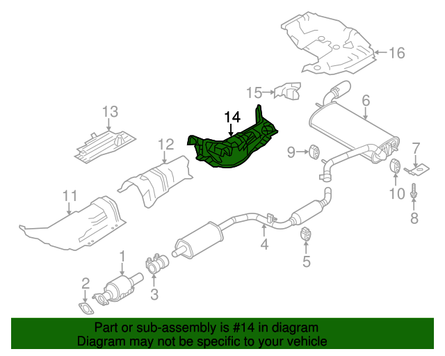 20122017 Ford Focus Heat Shield cp9z38114b06a