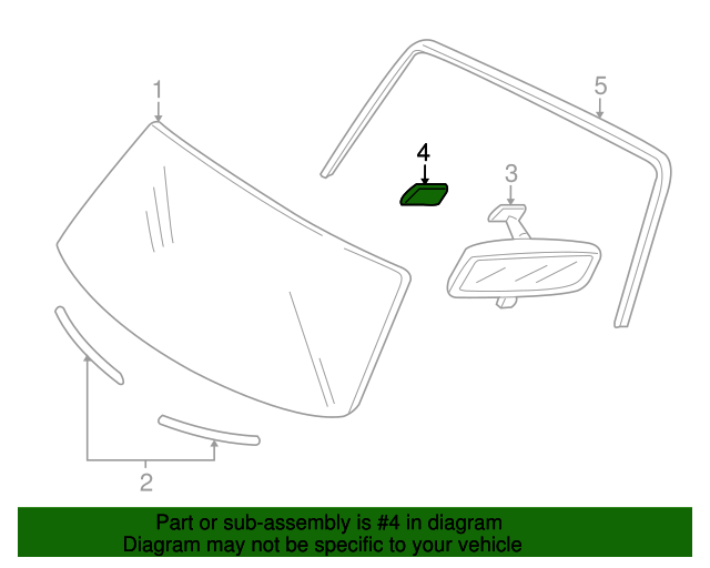 20082010 Mazda Tribute Interior Rear View Mirror Mounting Base ZZCA69240