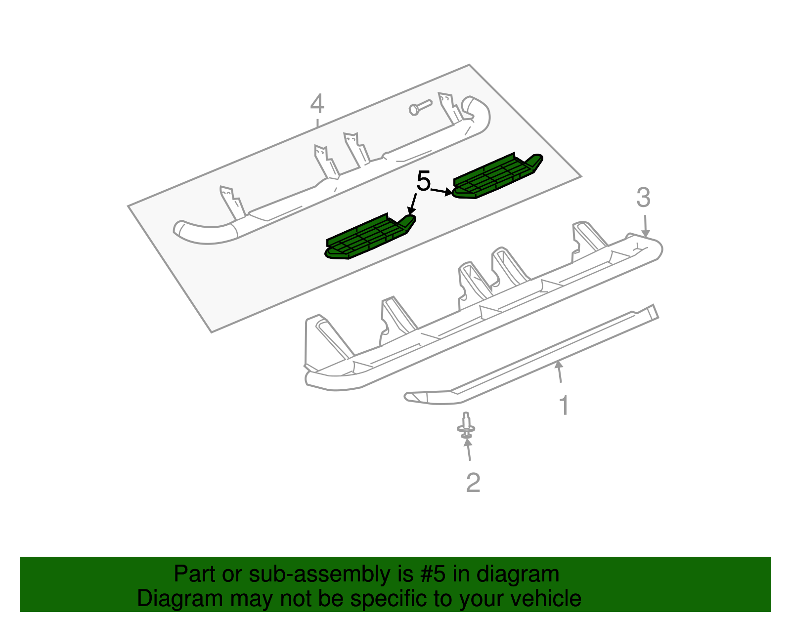 Pad, Asst Step Rear (Plastic Insert W/Retainer) - GM (12477569)
