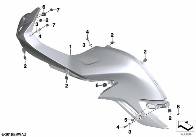 46638528598 - Fairing Side Section, Right - Rohteil/Blank 2012 