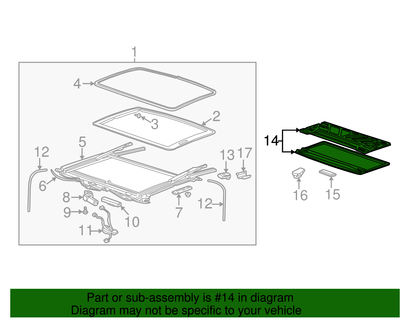 Sunshade, Sun Roof *Neutral - GM (88896006)