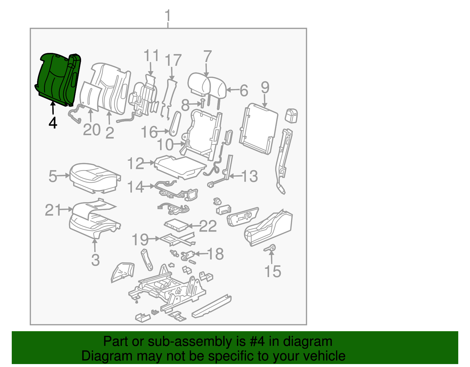 Seat Back Cover - GM (88943288)